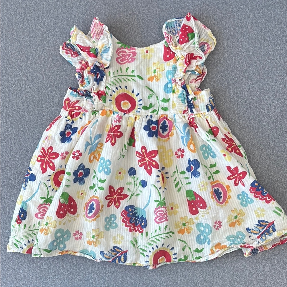 Pippa & Julie Floral Baby Dress with Ruffle Sleeves